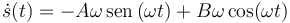 
\dot{s}(t) = -A\omega\,\mathrm{sen}\,(\omega t) + B\omega\cos(\omega t)
