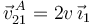 \vec{v}^{\, A}_{21}=2v\,\vec{\imath}_1\,
