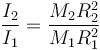 \frac{I_2}{I_1}=\frac{M_2R_2^2}{M_1R_1^2}