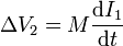 \Delta V_2 = M\frac{\mathrm{d}I_1}{\mathrm{d}t}