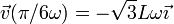 \vec{v}(\pi/6\omega) = -\sqrt{3}L\omega\vec{\imath}