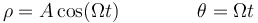 \rho = A\cos(\Omega t)\qquad\qquad \theta = \Omega t