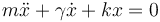 m \ddot{x} + \gamma \dot{x}+k x = 0