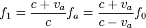 f_1 = \frac{c+v_a}{c}f_a = \frac{c+v_a}{c-v_a}f_0