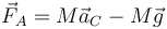 \vec{F}_A = M\vec{a}_C-M\vec{g}