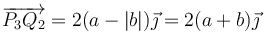 \overrightarrow{P_3Q_2}=2(a-|b|)\vec{\jmath}=2(a+b)\vec{\jmath}