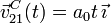 \vec{v}^C_{21}(t)=a_0t\,\vec{\imath} 