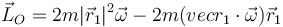 \vec{L}_O = 2m|\vec{r}_1|^2\vec{\omega}-2m(vec{r}_1\cdot\vec{\omega})\vec{r}_1