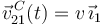 \vec{v}^{\, C}_{21}(t)=v\,\vec{\imath}_1\,