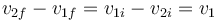 v_{2f}-v_{1f}=v_{1i}-v_{2i}= v_1\,