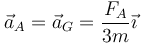 \vec{a}_A=\vec{a}_G=\frac{F_A}{3m}\vec{\imath}