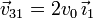 \vec{v}_{31}=2v_0\,\vec{\imath}_1 