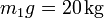 m_1g = 20\,\mathrm{kg}