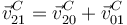  
\vec{v}^C_{21} = \vec{v}^C_{20} + \vec{v}^C_{01}
