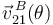 \vec{v}^{\, B}_{21}(\theta)\,