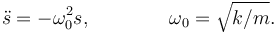 
\ddot{s} = -\omega_0^2s, \qquad\qquad \omega_0=\sqrt{k/m}.
