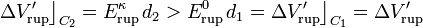 \Delta V'_\mathrm{rup}\big\rfloor_{C_2}=E_\mathrm{rup}^\kappa \!\ d_2>E_\mathrm{rup}^0 \!\ d_1=\Delta V'_\mathrm{rup}\big\rfloor_{C_1}=\Delta V'_\mathrm{rup}