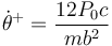 \dot{\theta}^+ = \frac{12P_0c}{mb^2}