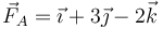 \vec{F}_A=\vec{\imath}+3\vec{\jmath}-2\vec{k}