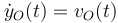 \dot{y}_O(t)=v_O(t)