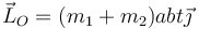 \vec{L}_O = (m_1+m_2)ab t\vec{\jmath}