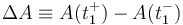 \Delta A\equiv A(t_1^+)-A(t_1^-)