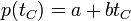 p(t_C) = a + b t_C\,