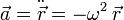 
\vec{a} = \ddot{\vec{r}} = -\omega^2\,\vec{r}
