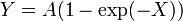 Y = A(1 - \exp(-X))\,