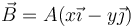 \vec{B}=A(x\vec{\imath}-y\vec{\jmath})