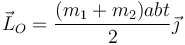 \vec{L}_O = \frac{(m_1+m_2)ab t}{2}\vec{\jmath}