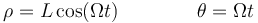 \rho = L\cos(\Omega t)\qquad\qquad \theta = \Omega t