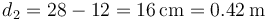 d_2 = 28-12=16\,\mathrm{cm}=0.42\,\mathrm{m}