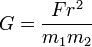 G=\frac{F r^2}{m_1m_2}