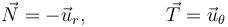 
\vec{N} = -\vec{u}_{r}, \qquad\qquad \vec{T}=\vec{u}_{\theta}
