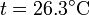 t = 26.3^\circ\mathrm{C}\,