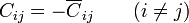 C_{ij}=-\overline{C}_{ij}\qquad (i \neq j)