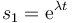 s_1 = \mathrm{e}^{\lambda t}\,