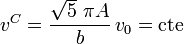 v^C = \frac{\sqrt{5}\,\,\pi A}{b}\, v_0=\mathrm{cte}