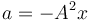 a=-A^2x\,