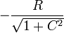 -\dfrac{R}{\sqrt{1+C^2}} 