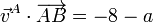 \vec{v}^A\cdot\overrightarrow{AB}=-8-a