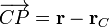 \overrightarrow{CP}=\mathbf{r}-\mathbf{r}_C