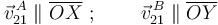 
\vec{v}^{\, A}_{21}\parallel \overline{OX}\,\,;\,\,\,\,\,\,\,\,\,\,\,\,\,\vec{v}^{\, B}_{21}\parallel \overline{OY}
