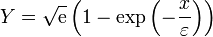 Y = \sqrt{\mathrm{e}}\left(1-\exp\left(-\frac{x}{\varepsilon}\right)\right)