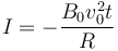 I= -\frac{B_0v_0^2 t}{R}