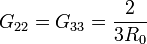 G_{22}=G_{33}=\frac{2}{3R_0}