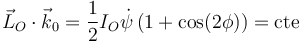 
\vec{L}_O\cdot\vec{k}_0 = \dfrac{1}{2}I_O\dot{\psi}\,(1+\cos(2\phi))=\mathrm{cte}
