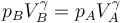 p_BV_B^\gamma = p_AV_A^\gamma