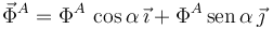 
\vec{\Phi}^A = \Phi^A\,\cos\alpha\,\vec{\imath} + \Phi^A\,\mathrm{sen}\,\alpha\,\vec{\jmath}
